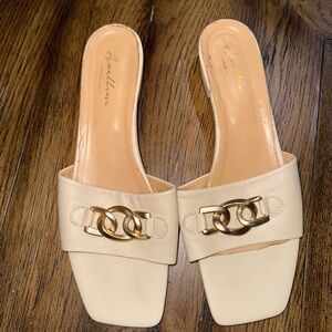 Avellini Cream Slide Sandals Size 11